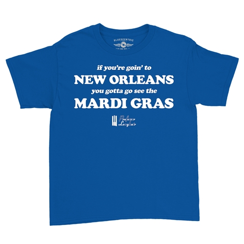 Professor Longhair Mardi Gras Youth T-Shirt - Lightweight Vintage Children & Toddlers - youthroyalblue