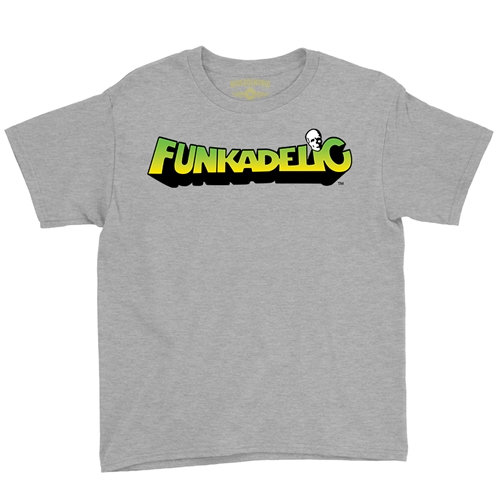 Green and Yellow Funkadelic Logo Youth T-Shirt - Lightweight Vintage Children & Toddlers - youthheatherathletic