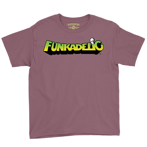 Green and Yellow Funkadelic Logo Youth T-Shirt - Lightweight Vintage Children & Toddlers - youthheathermaroon