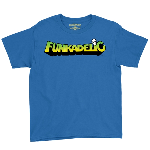 Green and Yellow Funkadelic Logo Youth T-Shirt - Lightweight Vintage Children & Toddlers - youthroyalblue