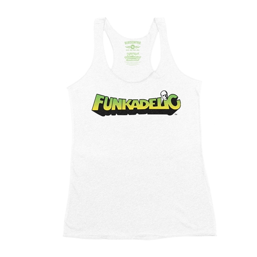 Green and Yellow Funkadelic Logo Racerback Tank - Women