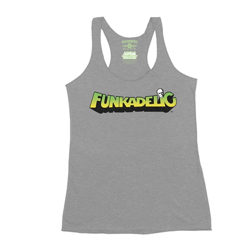 Green and Yellow Funkadelic Logo Racerback Tank - Women