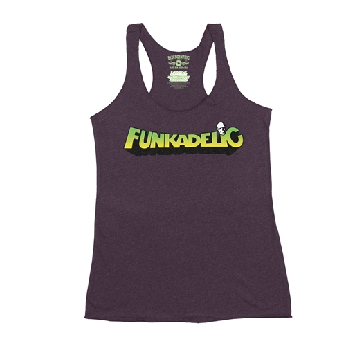 Green and Yellow Funkadelic Logo Racerback Tank - Women