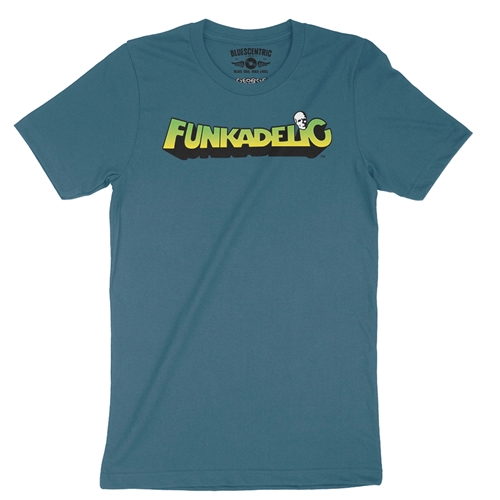 Green and Yellow Funkadelic Logo T-Shirt - Lightweight Vintage Style - vintagedeepteal