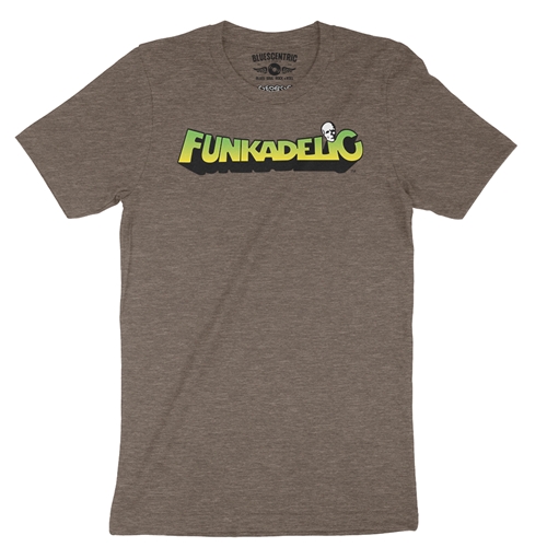 Green and Yellow Funkadelic Logo T-Shirt - Lightweight Vintage Style - vintageheatherbrown