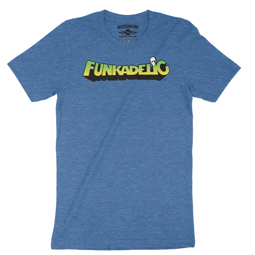 Green and Yellow Funkadelic Logo T-Shirt - Lightweight Vintage Style - vintageheatherroyalblue