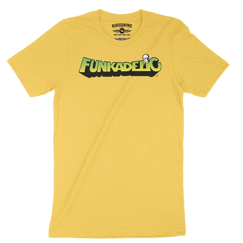 Green and Yellow Funkadelic Logo T-Shirt - Lightweight Vintage Style - vintagemaizeyellow