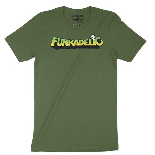 Green and Yellow Funkadelic Logo T-Shirt - Lightweight Vintage Style - vintageolive