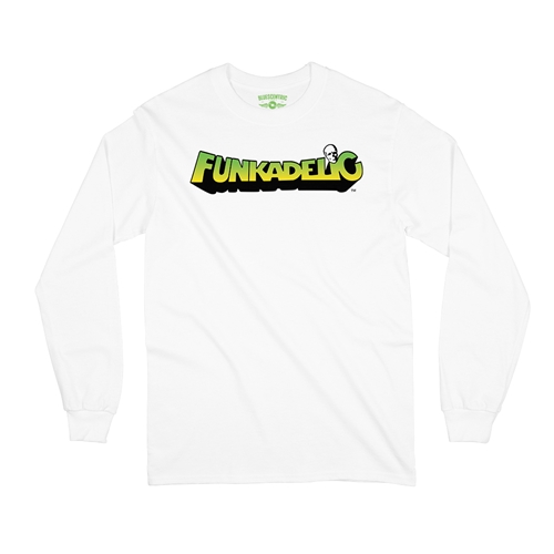 Green and Yellow Funkadelic Logo Long Sleeve T-Shirt - longsleevewhite