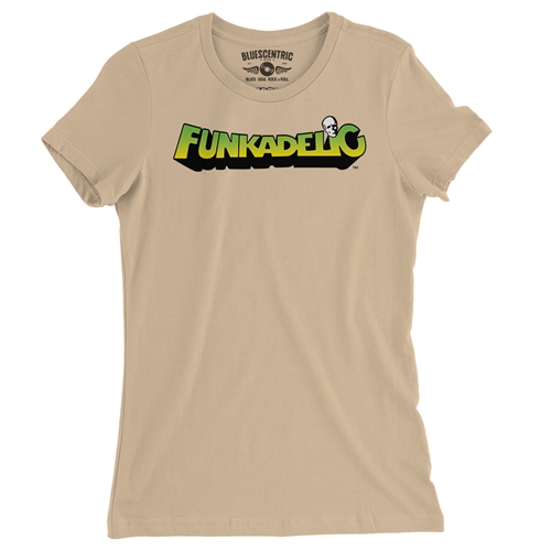 Green and Yellow Funkadelic Logo Ladies T Shirt - Relaxed Fit - ladiessanddune