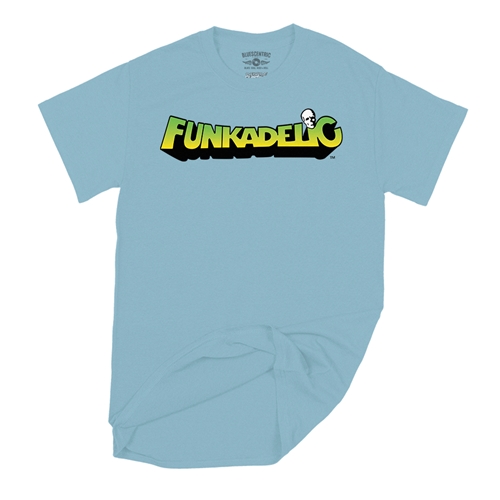 Green and Yellow Funkadelic Logo T-Shirt - Classic Heavy Cotton - classiclightblue