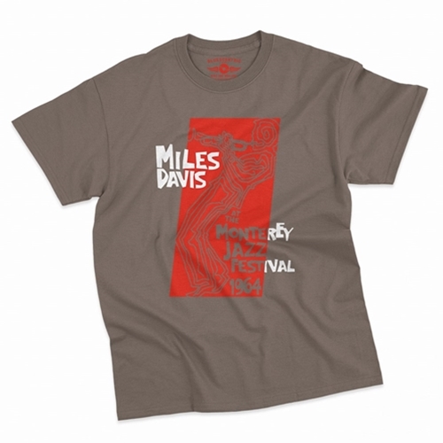 CLEARANCE - XL Brown Miles at the Monterey Jazz Fest 1964 T-Shirt - Classic Heavy Cotton