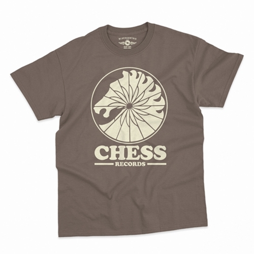 CLEARANCE - Large Taupe Ltd. Edition Chess Records Knight T-Shirt - Classic Heavy Cotton