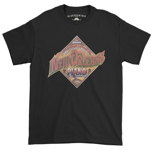 CLEARANCE - 2XL BLackProfessor Longhair New Orleans Piano T-Shirt - Classic Heavy Cotton