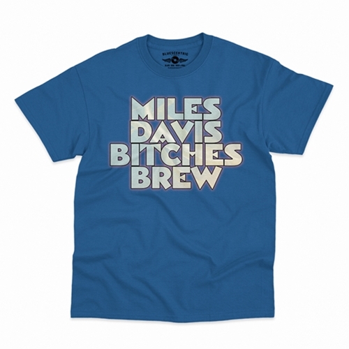 CLEARANCE - Medium Blue Miles Davis Bitches Brew T-Shirt - Classic Heavy Cotton