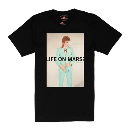 CLEARANCE - Medium Black David Bowie Life on Mars? T-Shirt - Lightweight Vintage Style