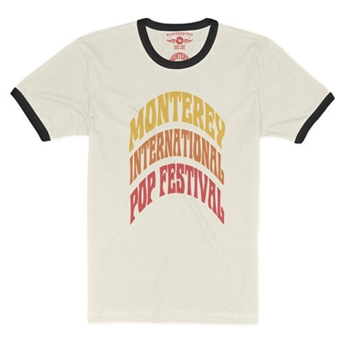 CLEARANCE - 2XL Natural Monterey Pop Festival Red Ombre Ringer T-Shirt