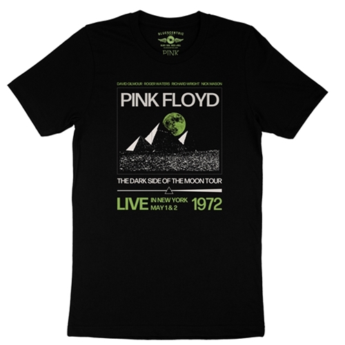 CLEARANCE - Large Black Pink Floyd 1972 Tour T-Shirt - Lightweight Vintage Style