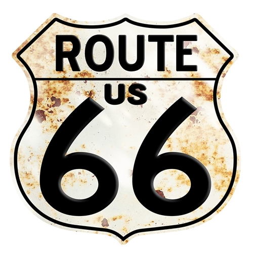 Route 66 Sign - 12" Aluminum