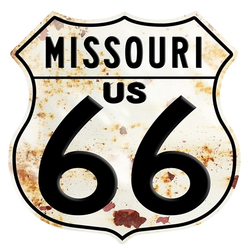 Missouri Route 66 Sign - 12" Aluminum