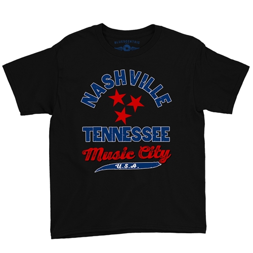 Nashville Tristar Music City Youth T-Shirt - Lightweight Vintage Children & Toddlers - youthblack