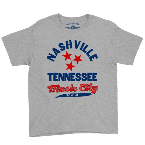 Nashville Tristar Music City Youth T-Shirt - Lightweight Vintage Children & Toddlers - youthheatherathletic