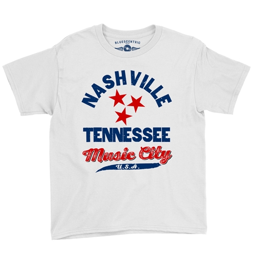 Nashville Tristar Music City Youth T-Shirt - Lightweight Vintage Children & Toddlers - youthwhite