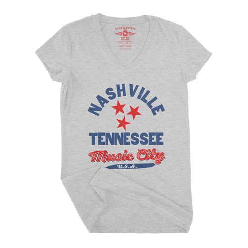 Nashville Tristar Music City V-Neck T Shirt - Women