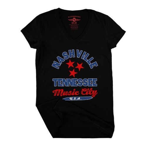 Nashville Tristar Music City V-Neck T Shirt - Women