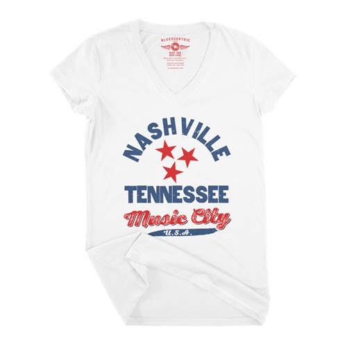 Nashville Tristar Music City V-Neck T Shirt - Women