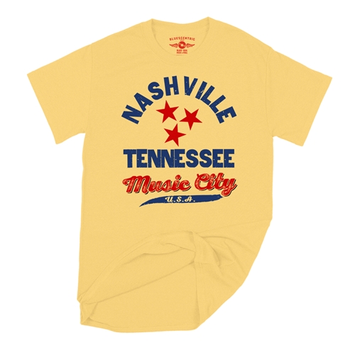 Nashville Tristar Music City T-Shirt - Classic Heavy Cotton - classicyellow