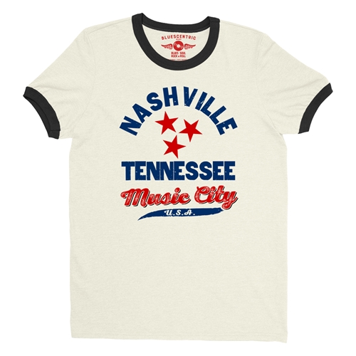 Nashville Tristar Music City Ringer T-Shirt - ringernaturalblacktrim