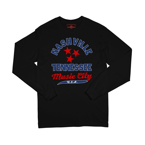 Nashville Tristar Music City Long Sleeve T-Shirt - longsleeveblack