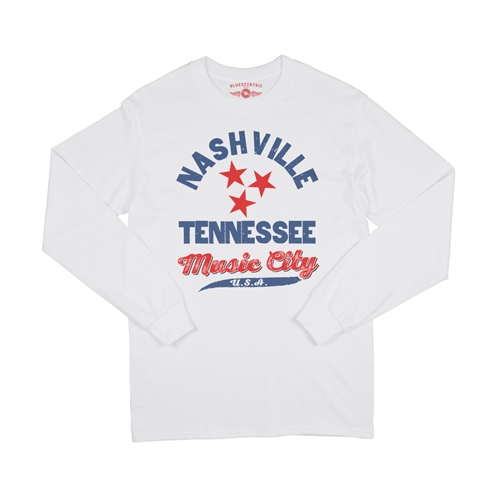 Nashville Tristar Music City Long Sleeve T-Shirt - longsleevewhite