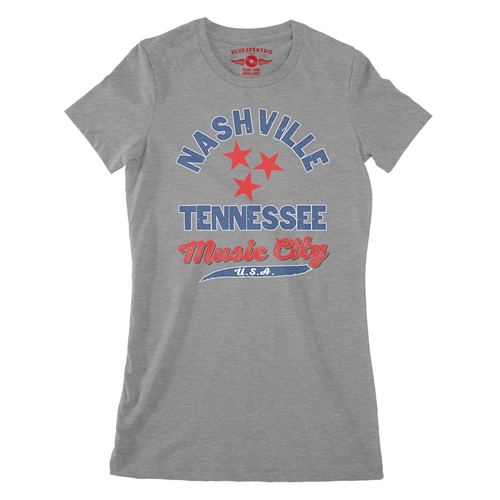 Nashville Tristar Music City Ladies T Shirt - Relaxed Fit - ladiesdeepheather