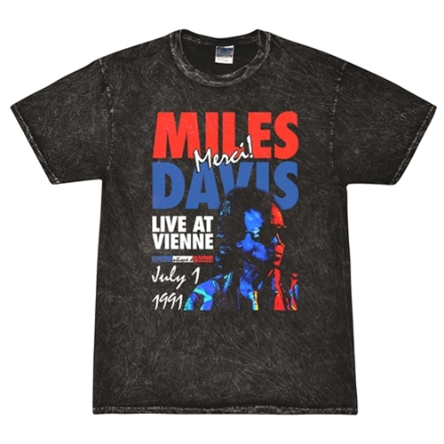 CLEARANCE - XL Miles Davis Live in France Vintage Concert T-Shirt - Black Mineral Wash