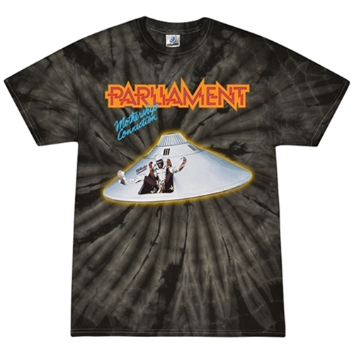 CLEARANCE - Small Black Parliament Mothership Connection Album Cover Tie-Dye T-Shirt - Space Black