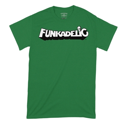 CLEARANCE - Medium Green Funkadelic White Logo T-Shirt - Classic Heavy Cotton