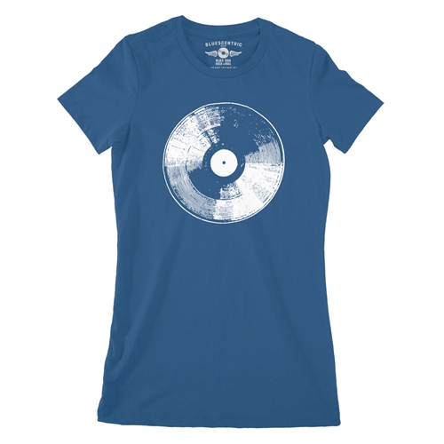 78 Vinyl Record Ladies T Shirt - Relaxed Fit - ladiesblue