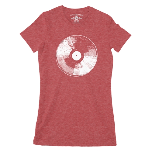 78 Vinyl Record Ladies T Shirt - Relaxed Fit - ladiesheatherred