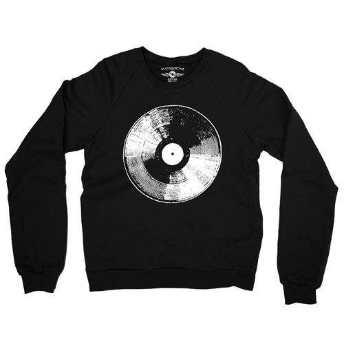 78 Vinyl Record Crewneck Sweatshirt - crewneckblack