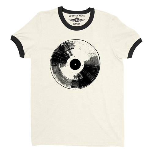 78 Vinyl Record Ringer T-Shirt - ringernaturalblacktrim