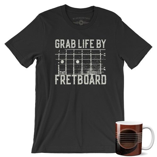 Guitarist Gift Bundle - Guitar Player T-Shirt & Mug - vintageblack