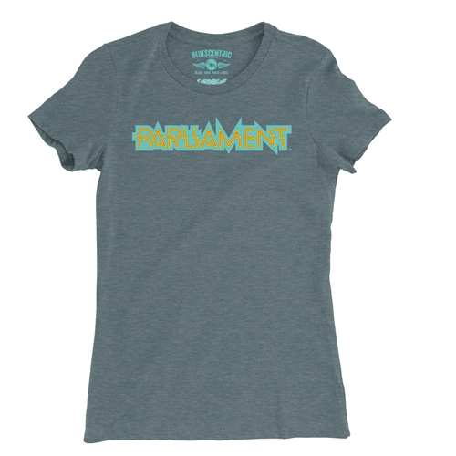 Parliament Band Logo Ladies T Shirt - Relaxed Fit - ladiesheatherdeepteal