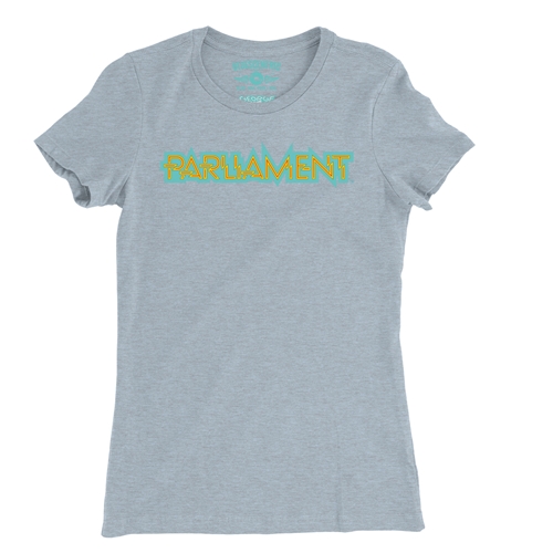 Parliament Band Logo Ladies T Shirt - Relaxed Fit - ladiesheatherprismblue