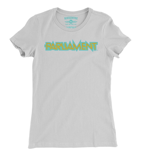 Parliament Band Logo Ladies T Shirt - Relaxed Fit - ladieswhite