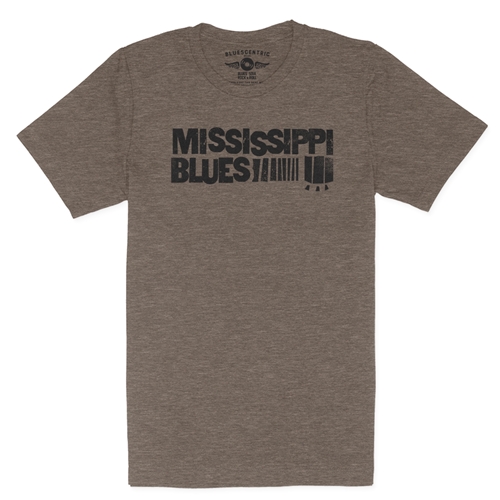 Grungy Mississippi Blues T-Shirt - Lightweight Vintage Style - vintageheatherbrown