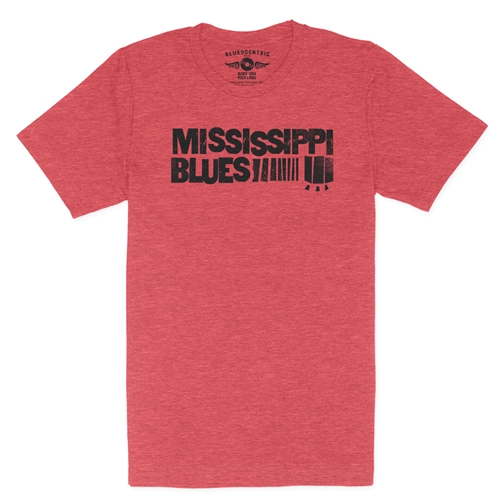 Grungy Mississippi Blues T-Shirt - Lightweight Vintage Style - vintageheatherred