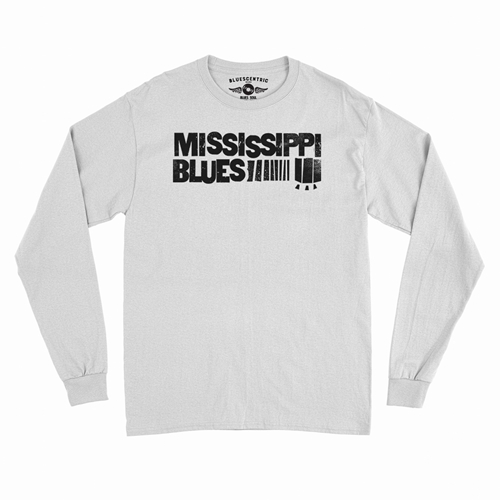 Grungy Mississippi Blues Long Sleeve T-Shirt - longsleevewhite