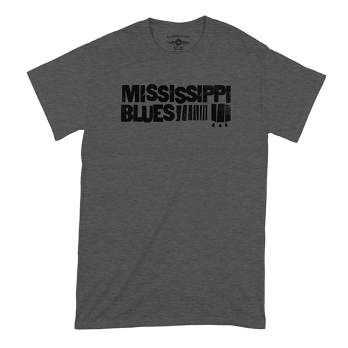 Grungy Mississippi Blues T-Shirt - Classic Heavy Cotton - classicheathergrey